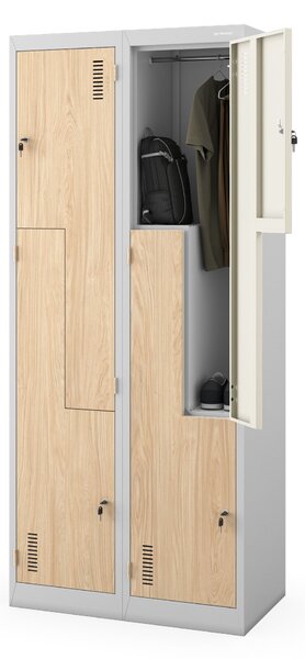 Šatní skříň typu L šedá / dub sonoma: Eco Design JULIA, 800 x 1850 x 450 mm