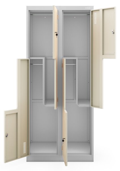 Šatní skříň typu L šedá / dub sonoma: Eco Design JULIA, 800 x 1850 x 450 mm
