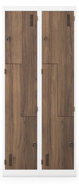Šatní skříň typu L bílá / ořech: Eco Design JULIA, 800 x 1850 x 450 mm