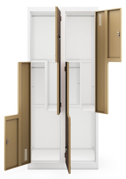 Šatní skříň typu L bílá / ořech: Eco Design JULIA, 800 x 1850 x 450 mm