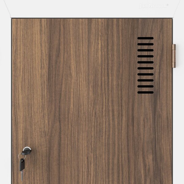 Šatní skříň typu L bílá / ořech: Eco Design JULIA, 800 x 1850 x 450 mm