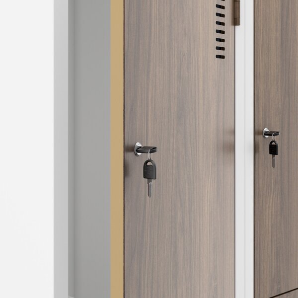 Šatní skříň typu L bílá / ořech: Eco Design JULIA, 800 x 1850 x 450 mm