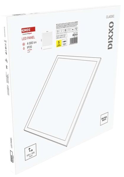 Emos lighting LED panel DIXXO backlit 60×60, čtvercový vestavný bílý, 36W neutr. b. 1544103645