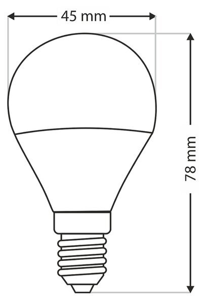 LED žárovka P1643 E14, 6W, studená bílá