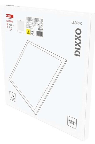 Emos lighting LED panel DIXXO backlit 60×60, čtvercový vestavný bílý, 36W neutr. b. 1544103645