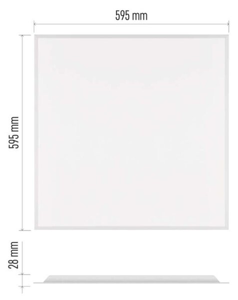 EMOS LED panel DIXXO backlit 60×60, čtvercový vestavný bílý, 36W neutr. b. UGR
