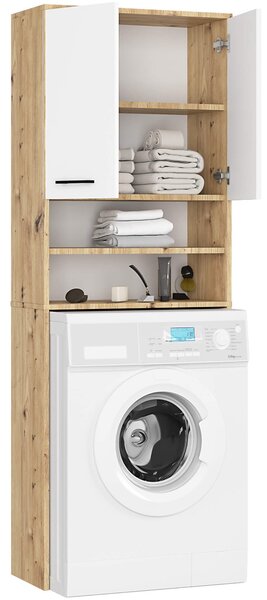 Ak furniture Koupelnová skříňka nad pračku FIN dub artisan/bílá
