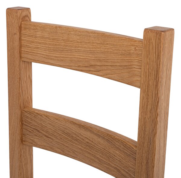 Dubová olejovaná židle Ladder Back bílá koženka
