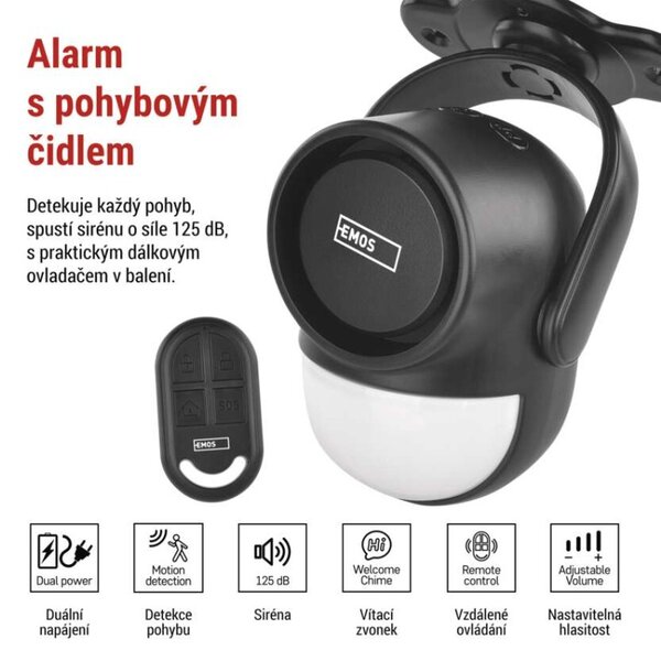 EMOS Alarm s pohybovým čidlem EM‑125L PROTECTOR 3081000010