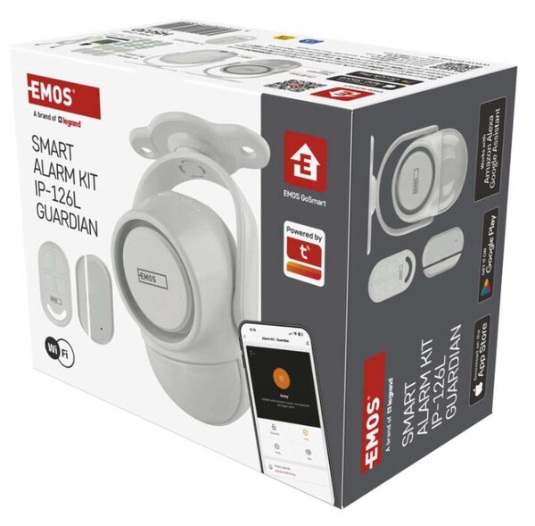 EMOS GoSmart alarm IP‑1256L GUARDIAN s pohybovým čidlem, 6× dveřní/okenní senzor, WiFi 3069050300