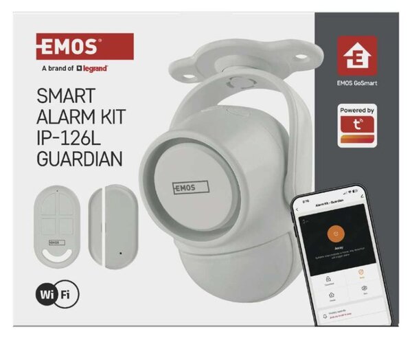 EMOS GoSmart alarm IP‑1256L GUARDIAN s pohybovým čidlem, 6× dveřní/okenní senzor, WiFi 3069050300