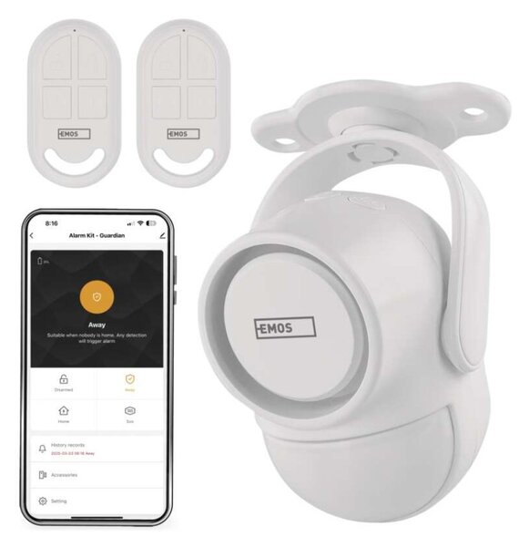 EMOS GoSmart alarm IP‑1256L GUARDIAN s pohybovým čidlem, 6× dveřní/okenní senzor, WiFi 3069050300
