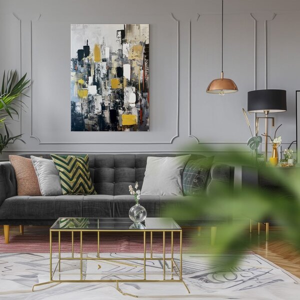 Obraz s ručně malovanými prvky na plátně 70x100 cm Cityscape – Styler