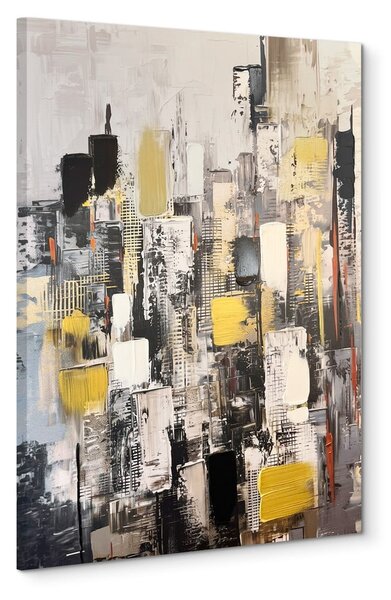 Obraz s ručně malovanými prvky na plátně 70x100 cm Cityscape – Styler