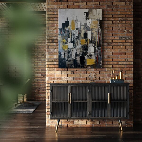 Obraz s ručně malovanými prvky na plátně 70x100 cm Cityscape – Styler