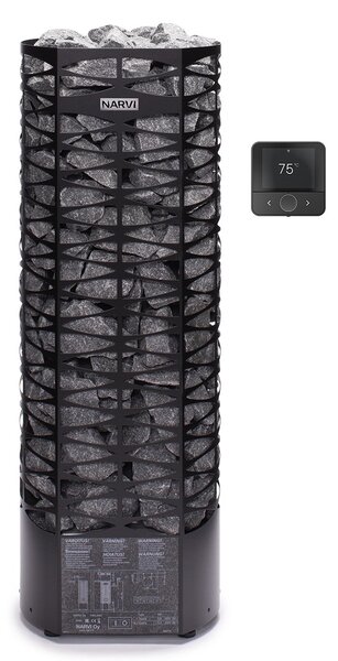 Narvi Saana Flow WiFi 9,0 kW – elektrická saunová kamna black