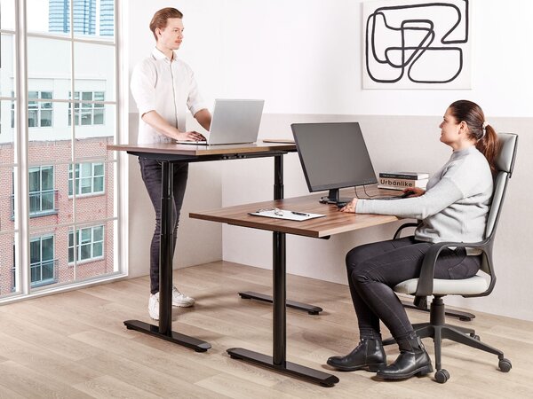 Elektricky výškově nastavitelný pracovní stůl DESTINAS Hnědá/Černá 160 cm 72 cm