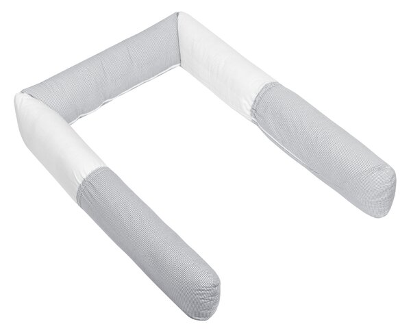 BELLATEX Mantinel do postele - VÁLEC Kostička šedá, bílá průměr 16x280 cm