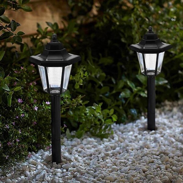 4Leaders Solární venkovní zahradní lampa černá 12×47 cm