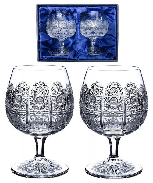 Onte Crystal Bohemia Crystal ručně broušené sklenice na brandy a koňak 500pk 280 ml 2KS