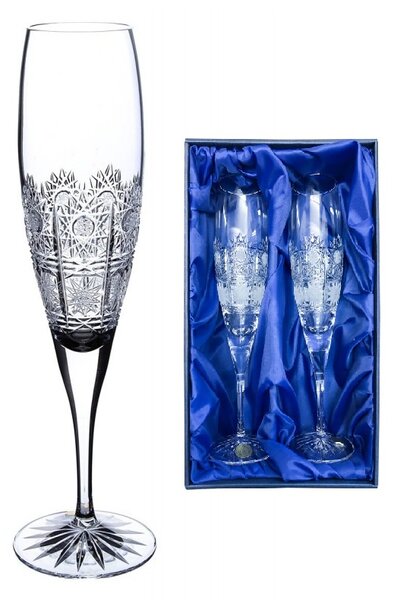 Onte Crystal Bohemia Crystal ručně broušené sklenice na šampaňské 500pk 200 ml 2KS
