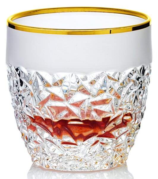 Bohemia Jihlava zlatem dekorované sklenice na whisky Nicolette 350 ml 6KS