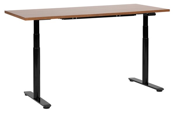 Elektricky výškově nastavitelný pracovní stůl DESTINAS Hnědá/Černá 160 cm 72 cm