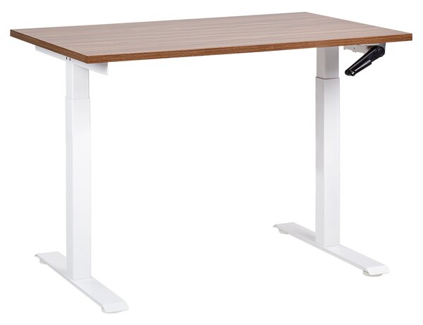 Manuálně výškově nastavitelný pracovní stůl DESTINES 120 cm 72 cm Hnědá/Bílá
