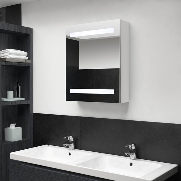 LED koupelnová skříňka se zrcadlem zářivě bílá 50 x 14 x 60 cm