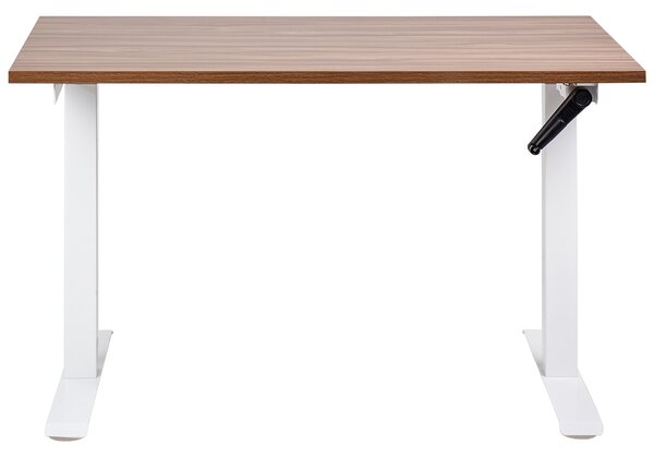Manuálně výškově nastavitelný pracovní stůl DESTINES 120 cm 72 cm Hnědá/Bílá