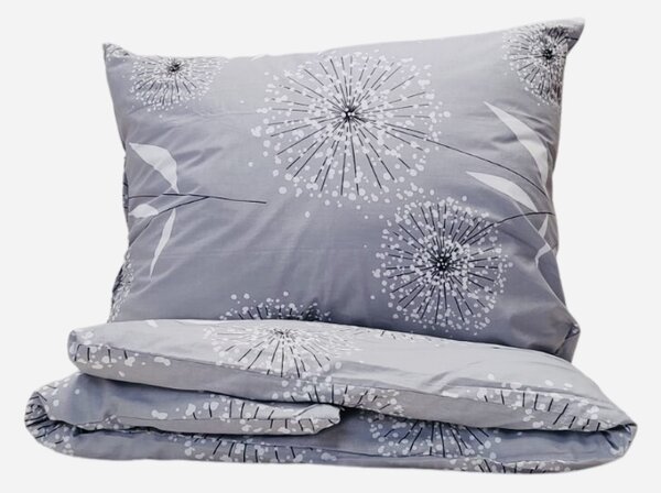 Povlečení bavlněné Pampeliška bíla TiaHome - 1x Polštář 90x70cm, 1x Přikrývka 140x200cm