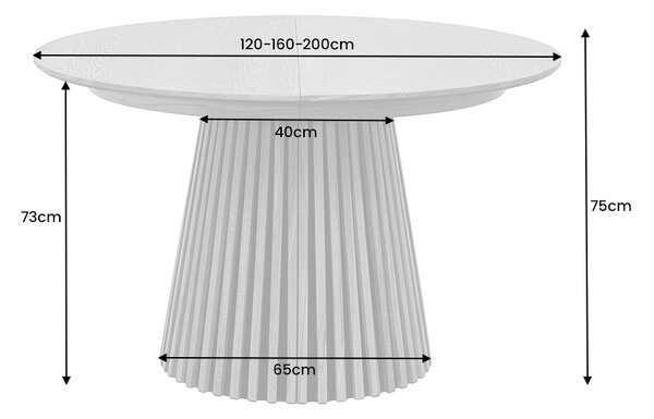 Roztahovací jídelní stůl Wadeline 120-160-200 cm tmavý dub