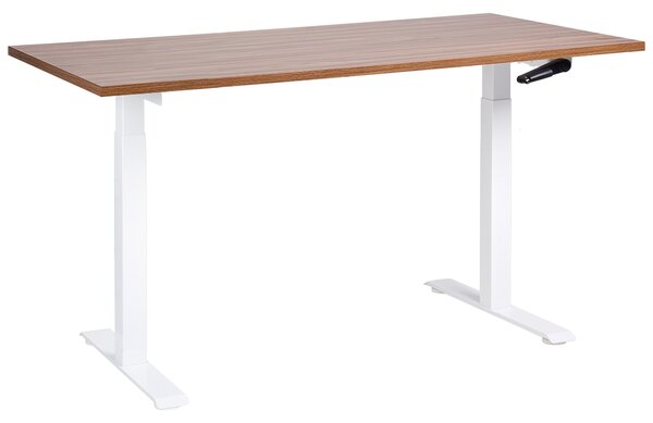 Manuálně výškově nastavitelný pracovní stůl DESTINES 160 cm 72 cm Hnědá/Bílá