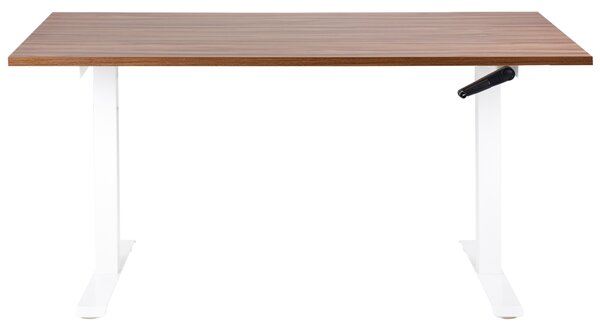 Manuálně výškově nastavitelný pracovní stůl DESTINES 160 cm 72 cm Hnědá/Bílá