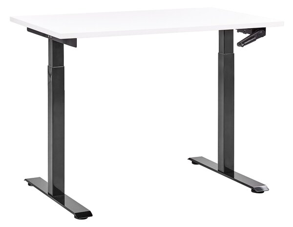 Manuálně výškově nastavitelný pracovní stůl DESTINES Bílá/Černá 120 cm 72 cm