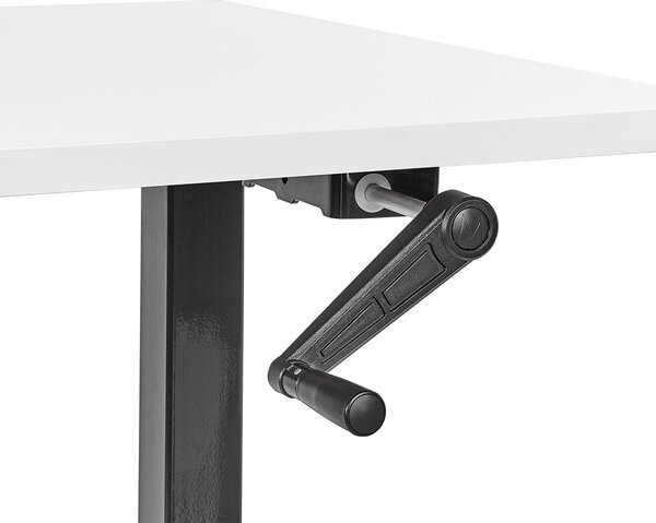 Manuálně výškově nastavitelný pracovní stůl DESTINES Bílá/Černá 120 cm 72 cm