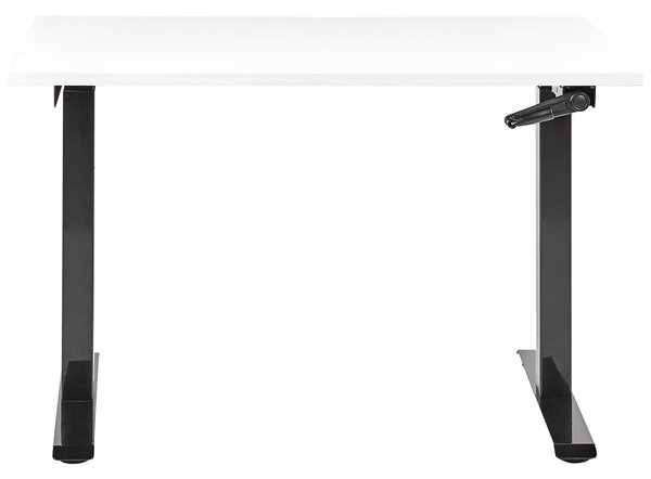 Manuálně výškově nastavitelný pracovní stůl DESTINES Bílá/Černá 120 cm 72 cm