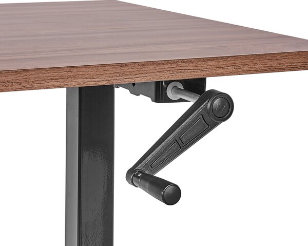Manuálně výškově nastavitelný pracovní stůl DESTINES Hnědá/Černá 120 cm 72 cm