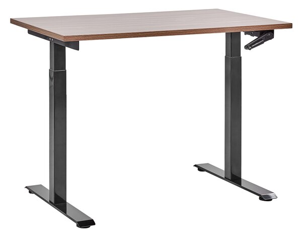 Manuálně výškově nastavitelný pracovní stůl DESTINES Hnědá/Černá 120 cm 72 cm