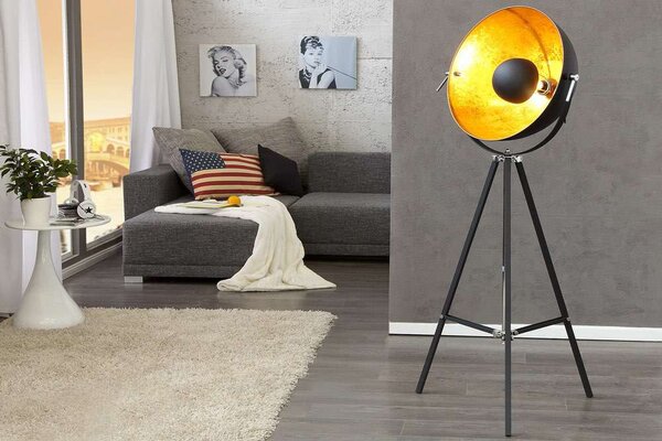 Stojanová lampa STAGE černo zlatá