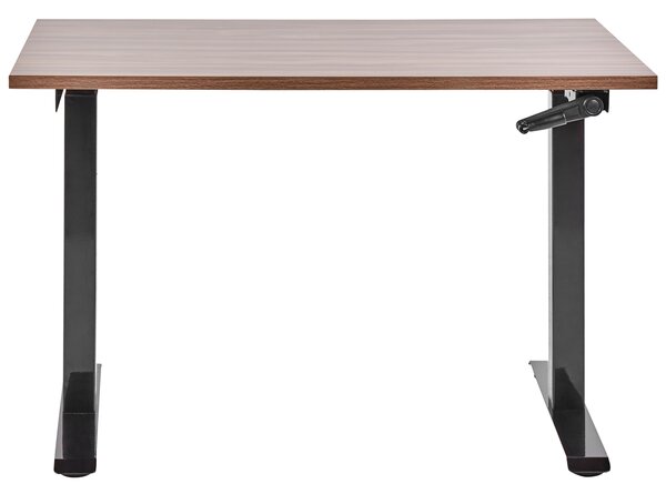 Manuálně výškově nastavitelný pracovní stůl DESTINES Hnědá/Černá 120 cm 72 cm