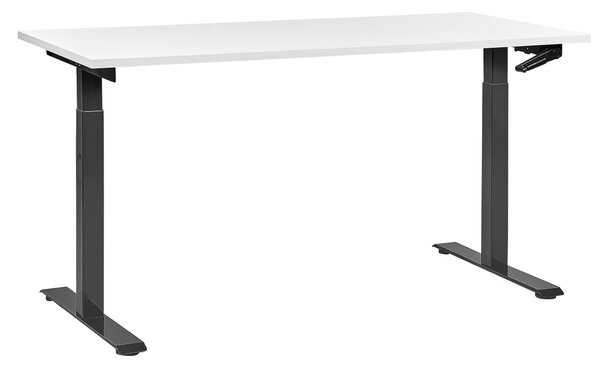 Manuálně výškově nastavitelný pracovní stůl DESTINES Bílá/Černá 160 cm 72 cm