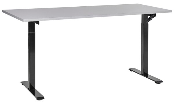 Manuálně výškově nastavitelný pracovní stůl DESTINES Šedá/Černá 160 cm 72 cm