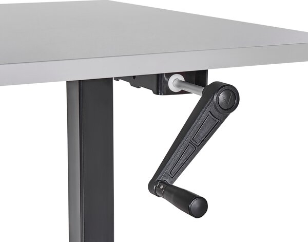 Manuálně výškově nastavitelný pracovní stůl DESTINES Šedá/Černá 160 cm 72 cm