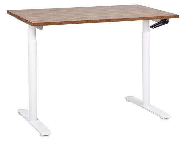 Manuálně výškově nastavitelný pracovní stůl DESTINAS Hnědá/Bílá 120 cm 72 cm