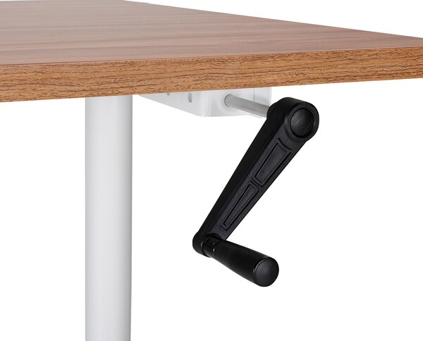 Manuálně výškově nastavitelný pracovní stůl DESTINAS Hnědá/Bílá 160 cm 72 cm