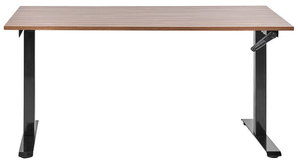 Manuálně výškově nastavitelný pracovní stůl DESTINES Hnědá/Černá 160 cm 72 cm