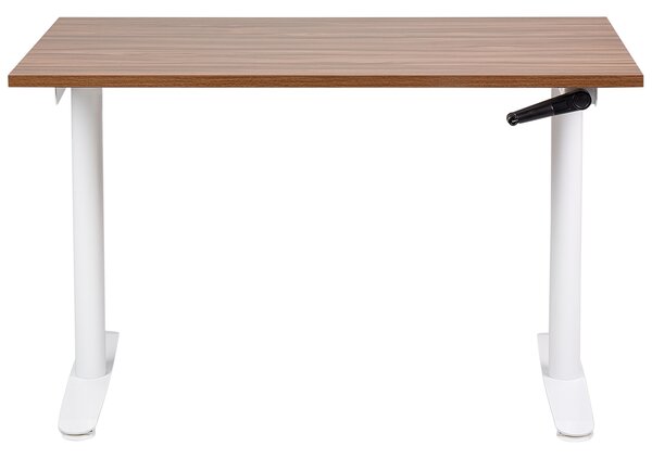 Manuálně výškově nastavitelný pracovní stůl DESTINAS Hnědá/Bílá 120 cm 72 cm