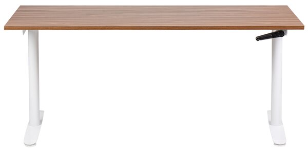 Manuálně výškově nastavitelný pracovní stůl DESTINAS Hnědá/Bílá 160 cm 72 cm