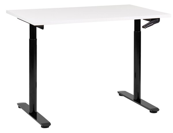 Manuálně výškově nastavitelný pracovní stůl DESTINAS Bílá/Černá 120 cm 72 cm